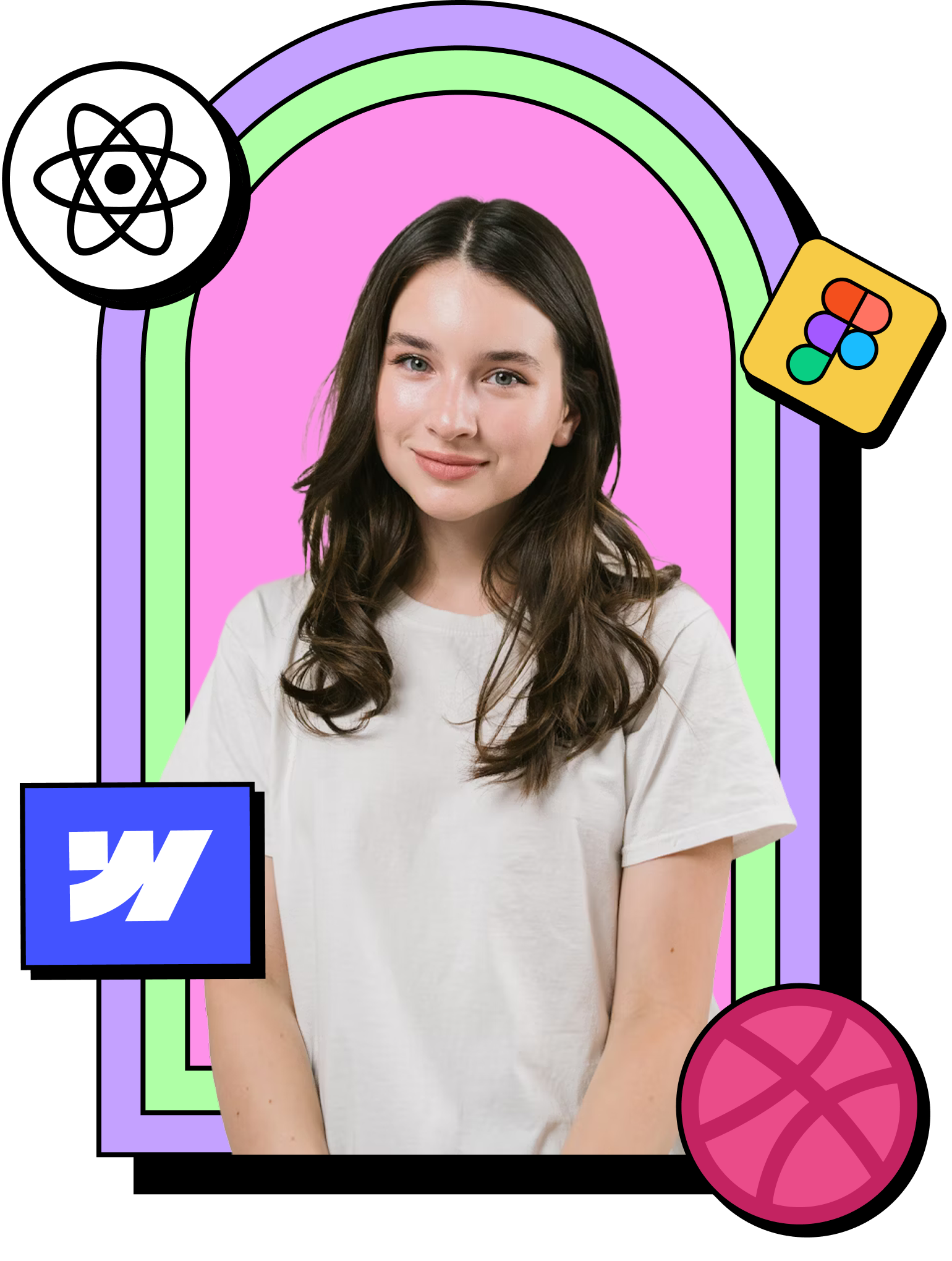 Olivia's professional portrait - UI/UX Designer in a creative workspace with design elements