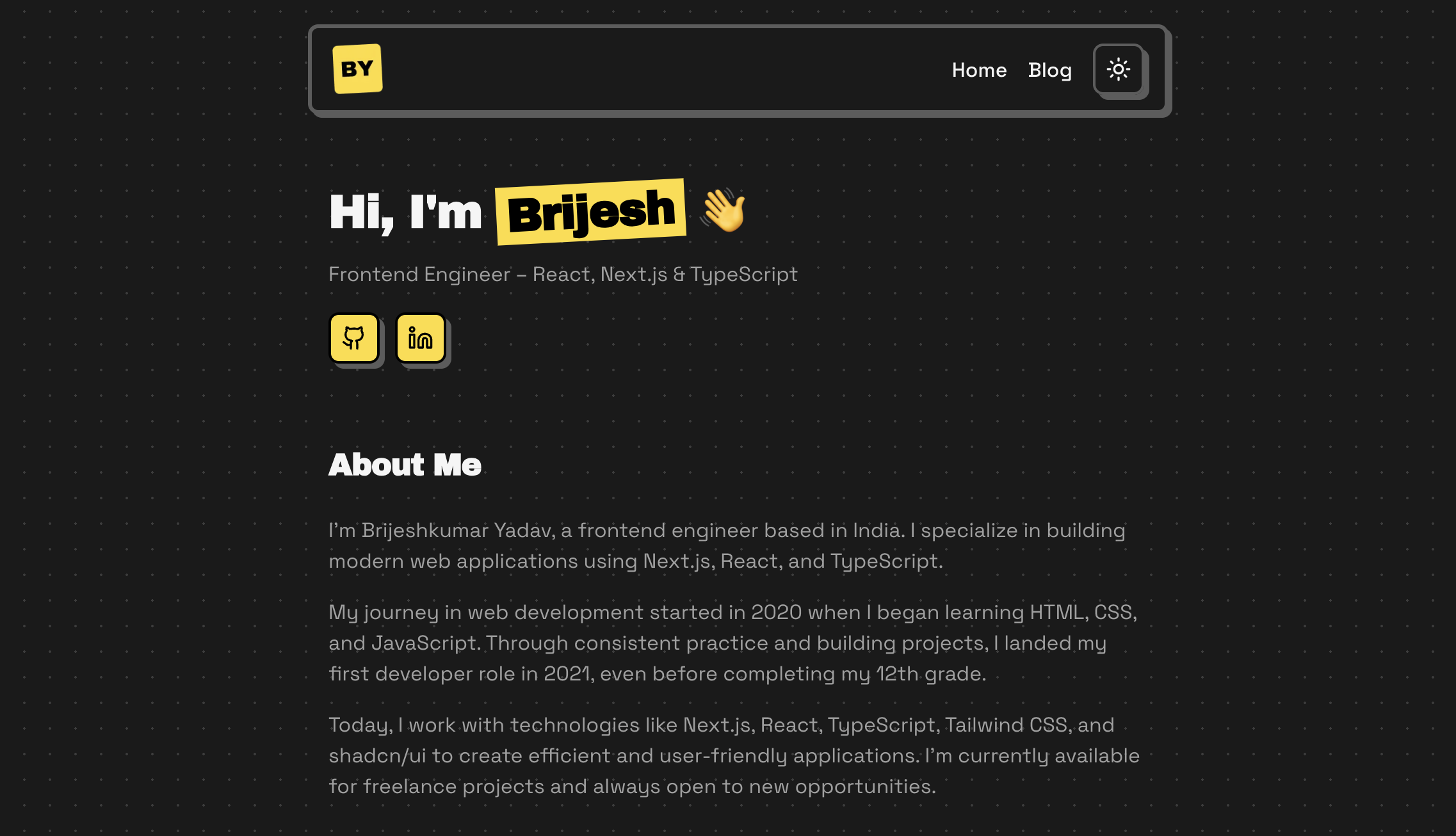 Screenshot of Brijesh Portfolio