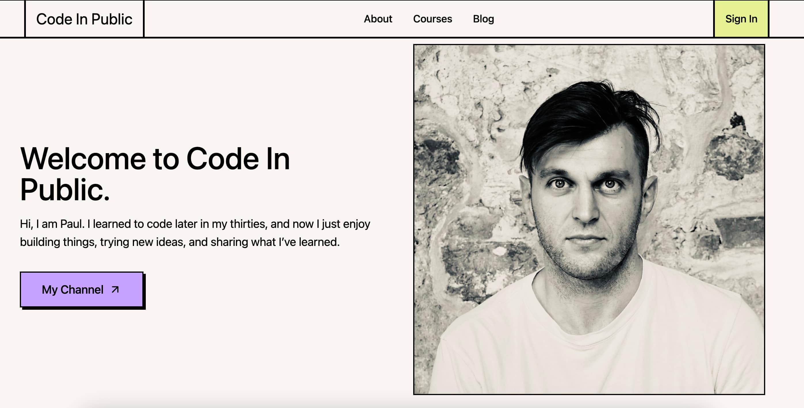 Screenshot of Code in Public